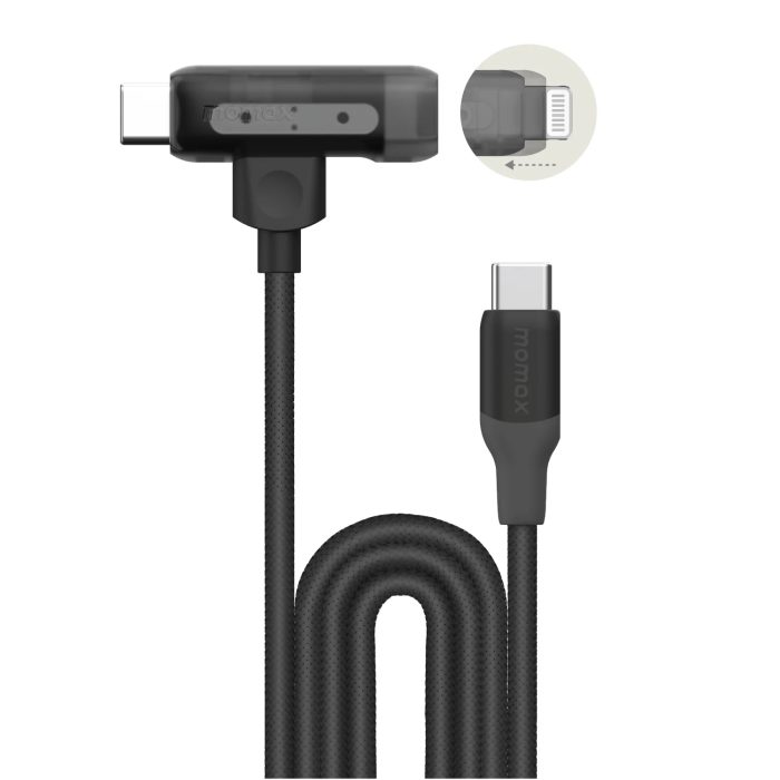 Кабель Momax 1-Link Flow Duo 2-in-1 DL56D 1.5м Black